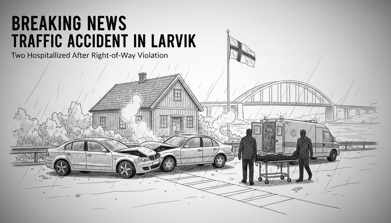Two Hospitalized After Traffic Accident in Larvik