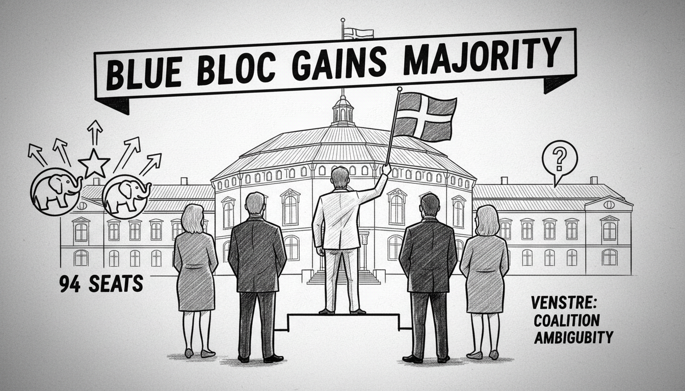 Blue Bloc Gains Majority Support in Danish Political Polling