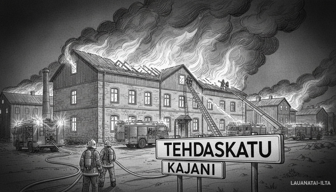 Major Building Fire on Tehdaskatu Street in Kajaani