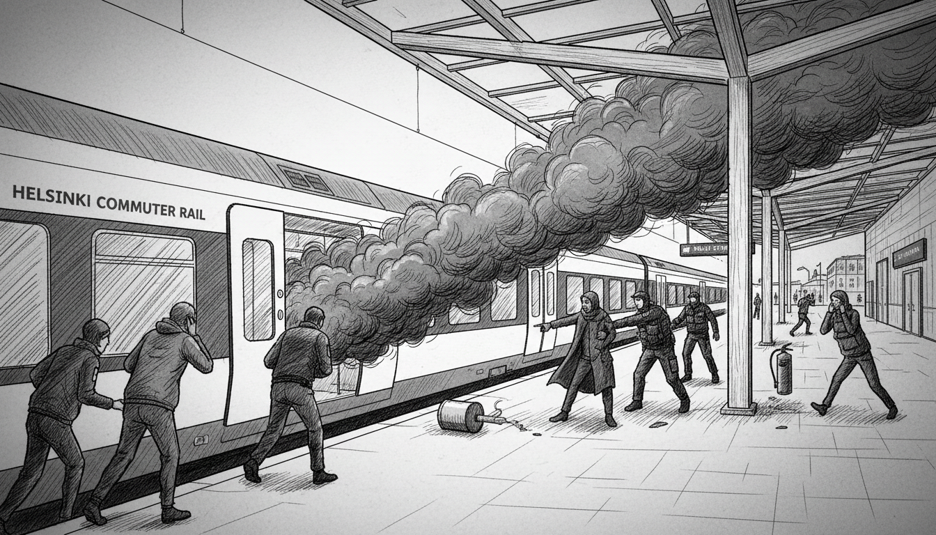 Smoke Bomb Thrown on Helsinki Commuter Train at Malmi Station