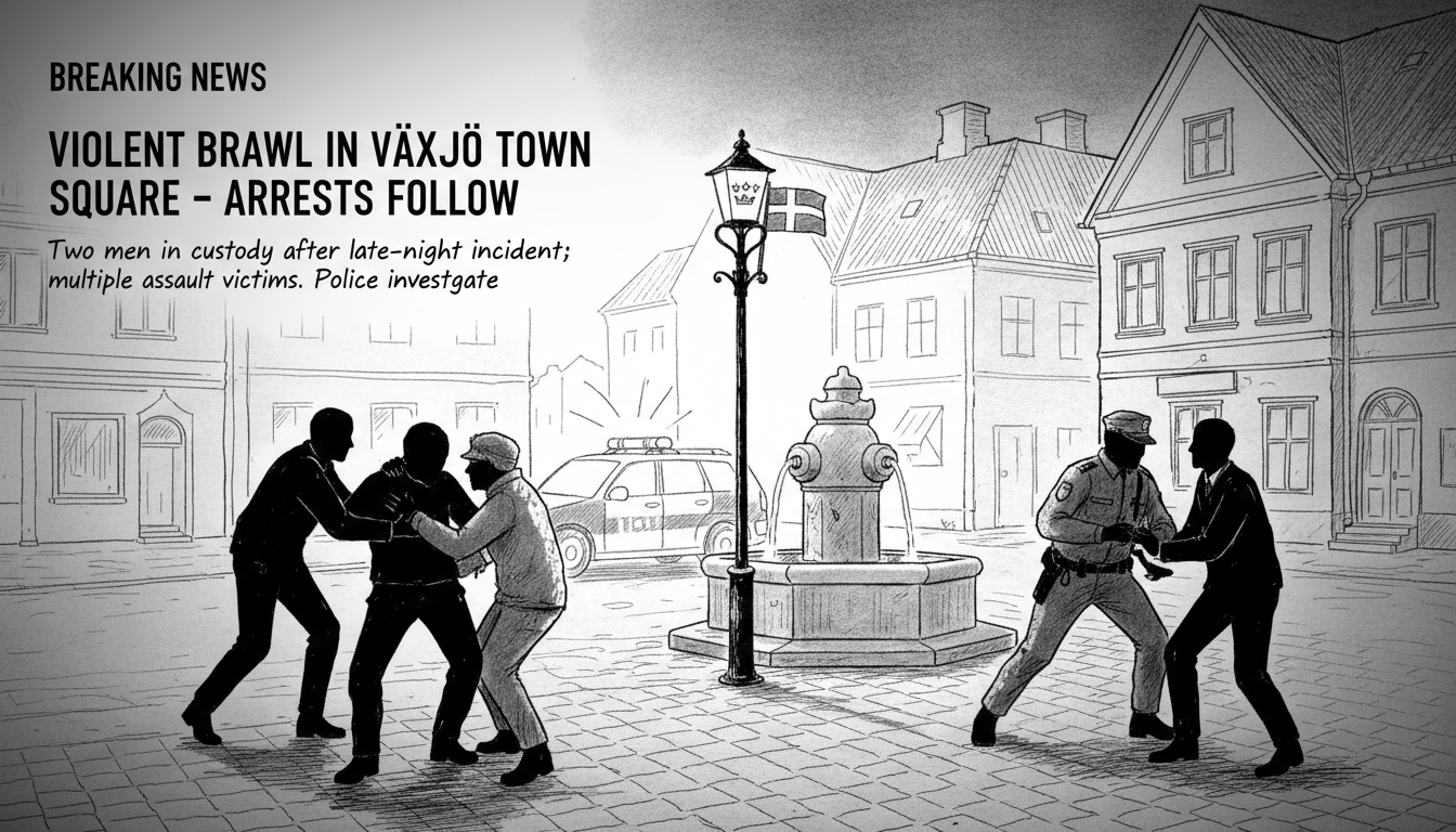 Violent Brawl in Växjö Town Square Leads to Arrests