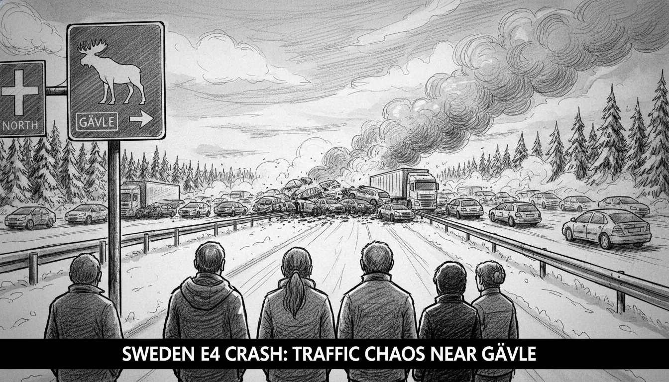 Sweden E4 Crash: Traffic Chaos Near Gävle