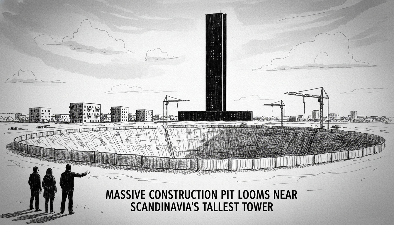 Massive Construction Pit Remains Near Scandinavia's Tallest Tower
