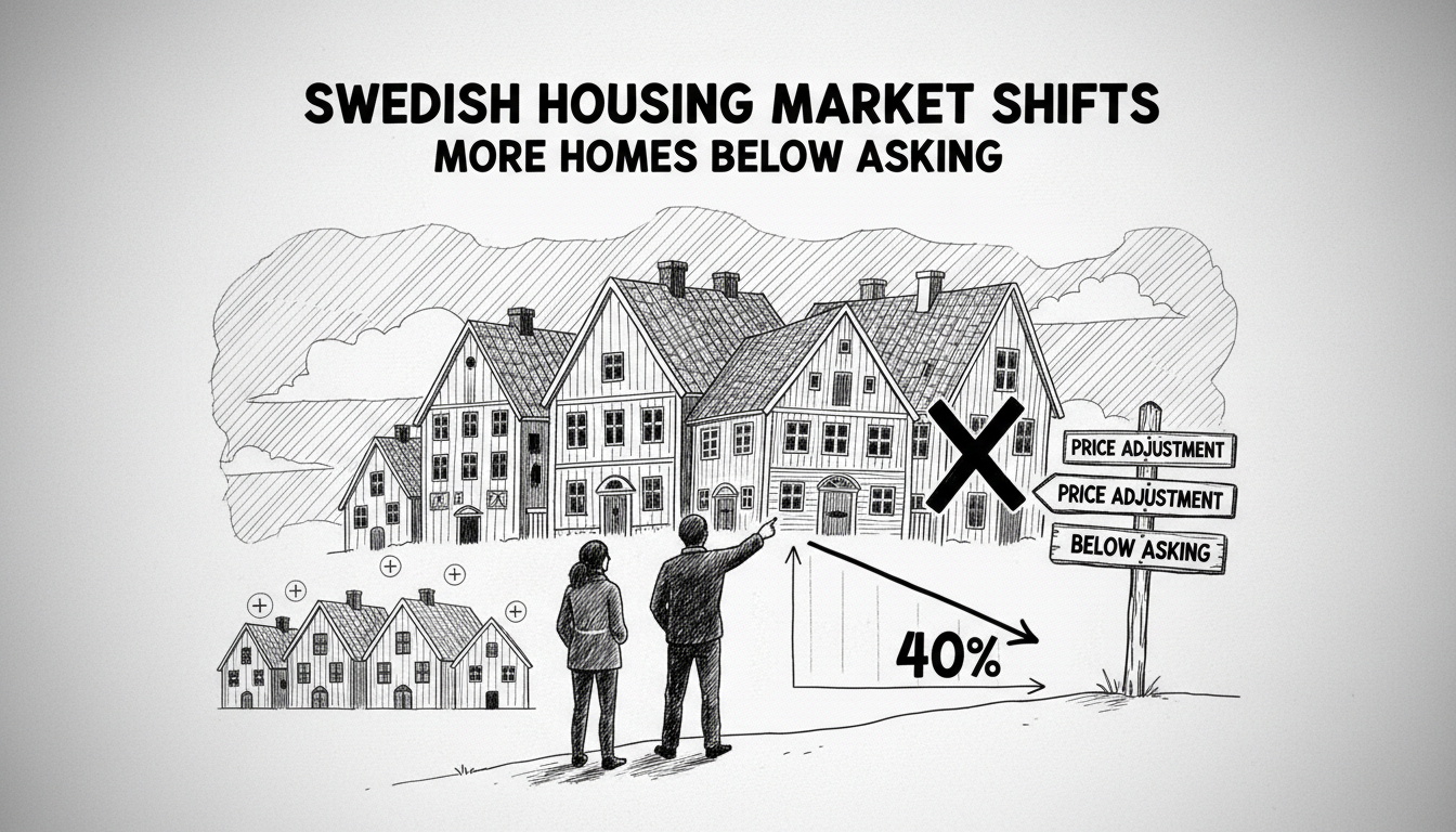 Swedish Housing Market Sees Shift as More Homes Sell Below Asking Price
