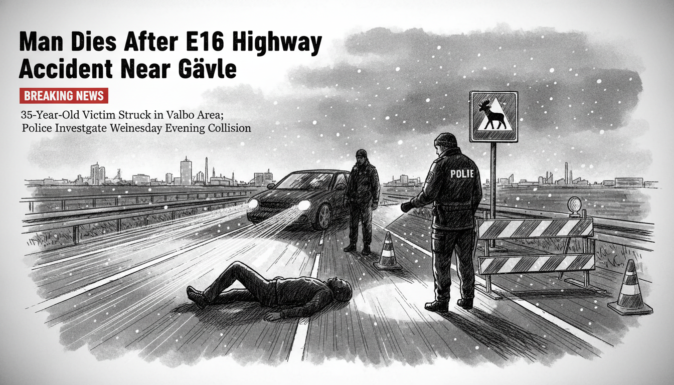 Man Dies After E16 Highway Accident Near Gävle