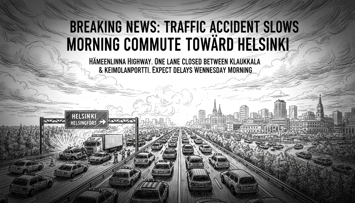 Traffic Accident Slows Morning Commute Toward Helsinki