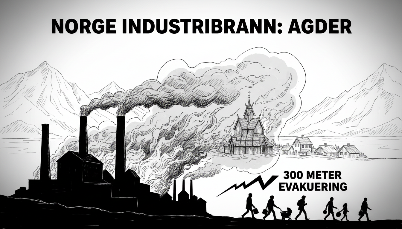 Norway Industrial Fire: 300-Meter Evacuation Zone in Agder