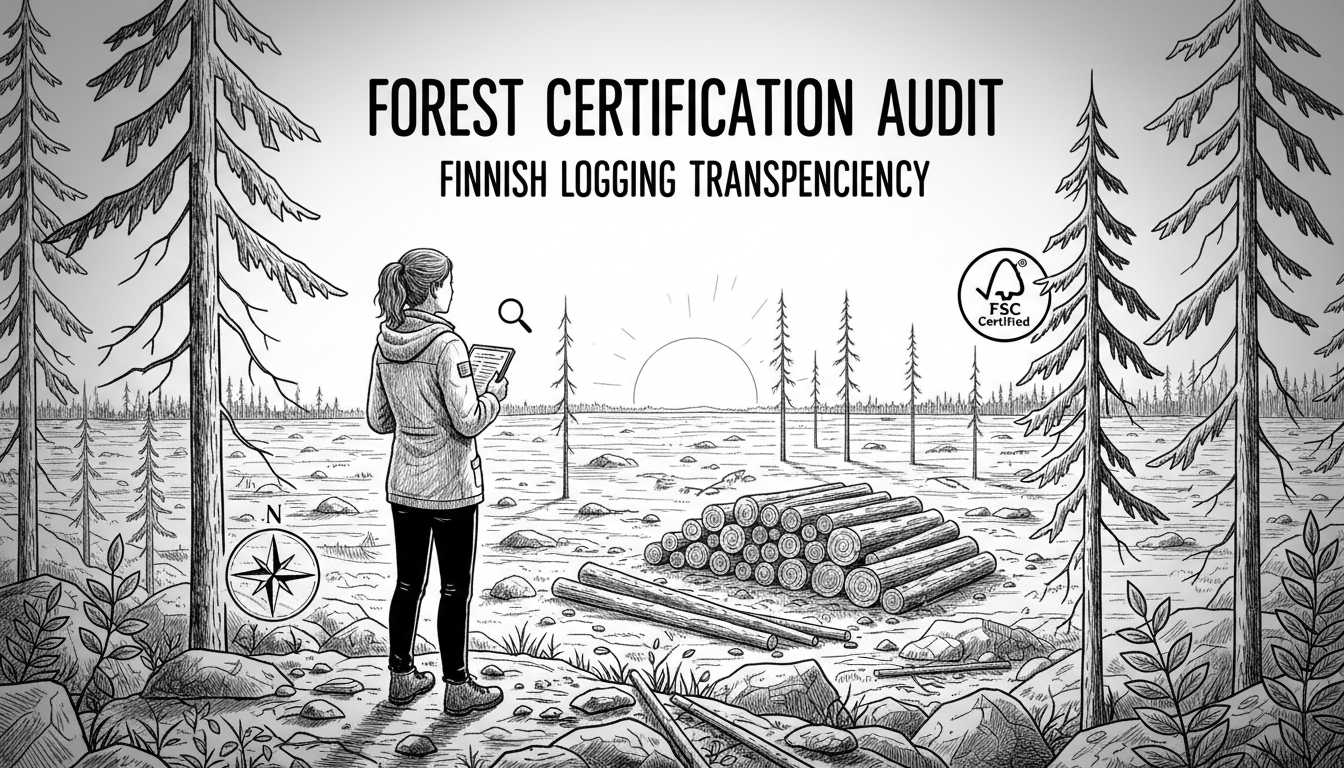 Forest Certification Auditor Monitors Finnish Logging Operations