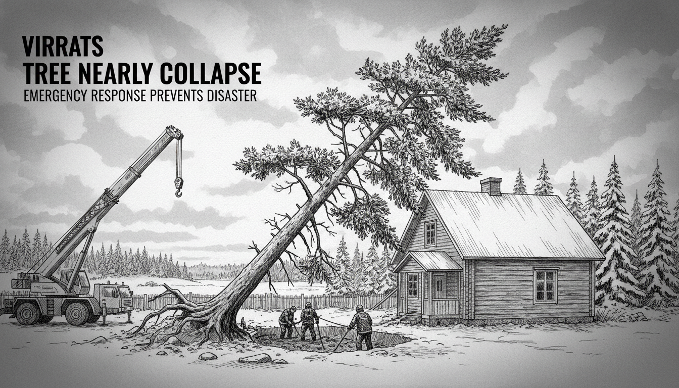 Large Tree Nearly Collapses on Property in Virrat