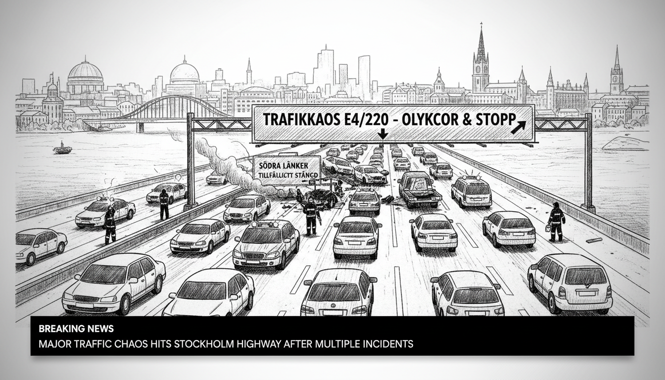 Major Traffic Chaos Hits Stockholm Highway After Multiple Incidents