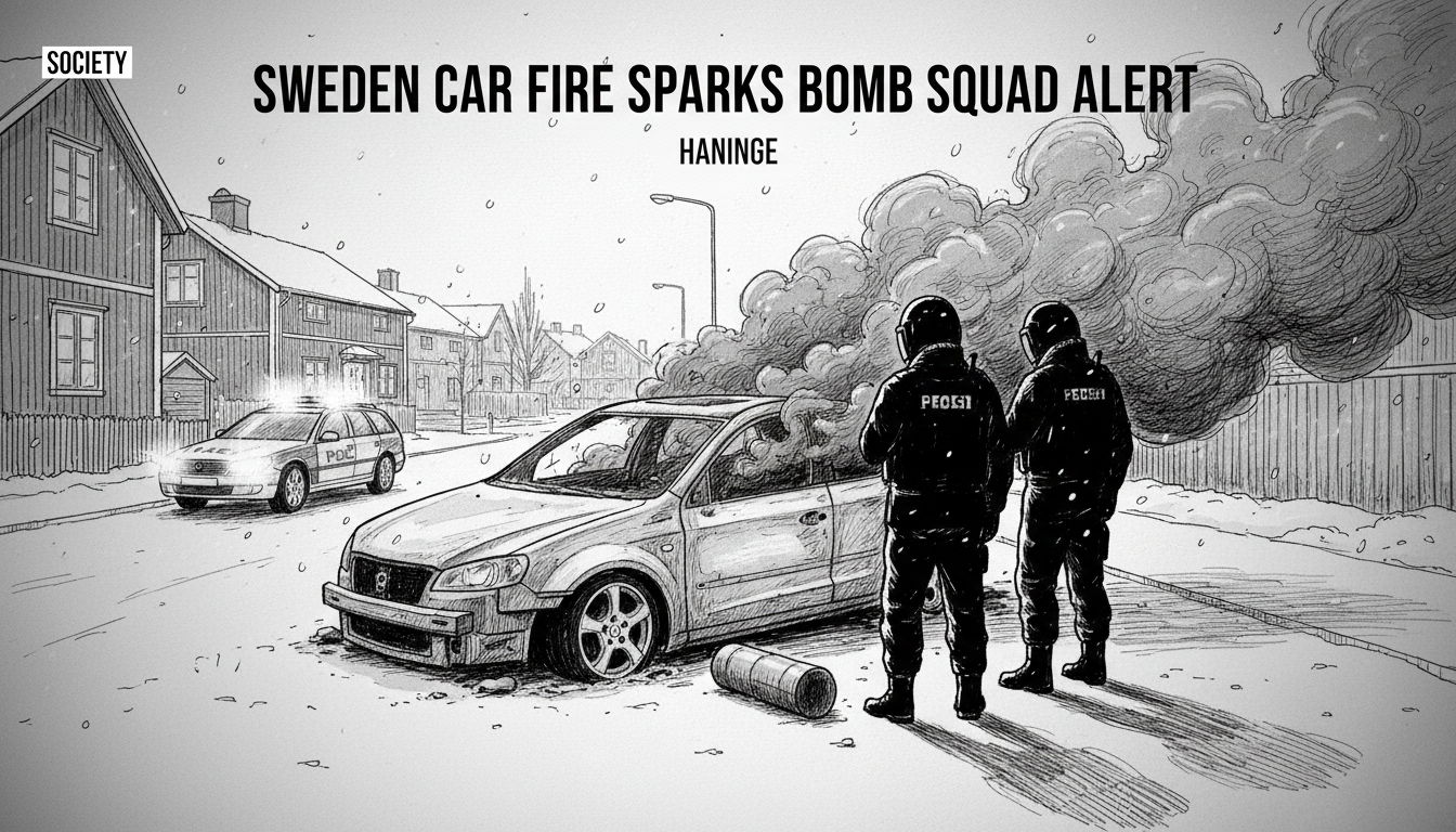 Sweden Car Fire Sparks Bomb Squad Alert in Haninge