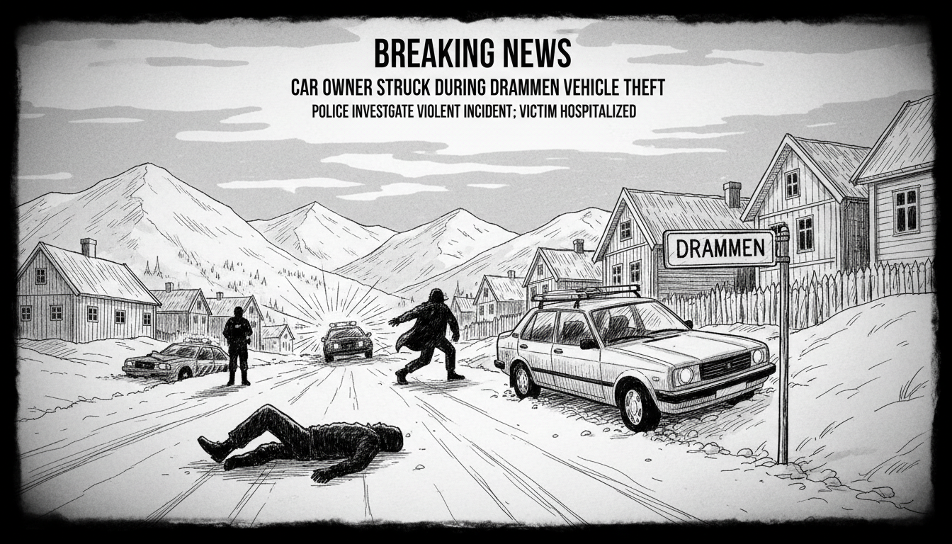 Car Owner Struck During Drammen Vehicle Theft