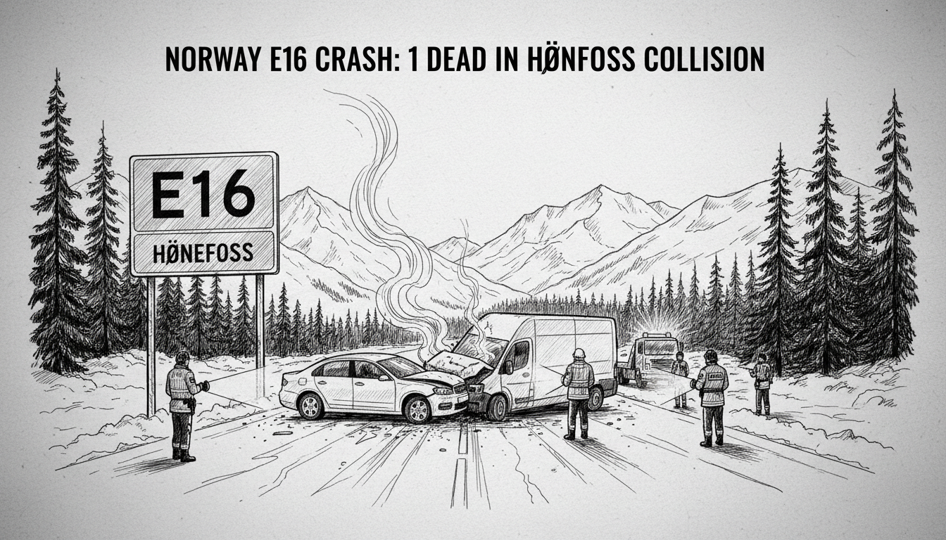 Norway E16 Crash: 1 Dead in Hønefoss Collision