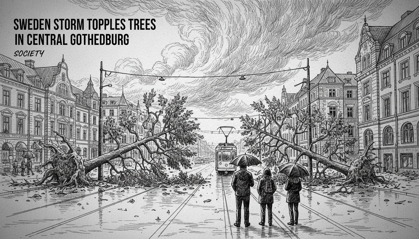 Sweden Storm Topples Trees in Central Gothenburg