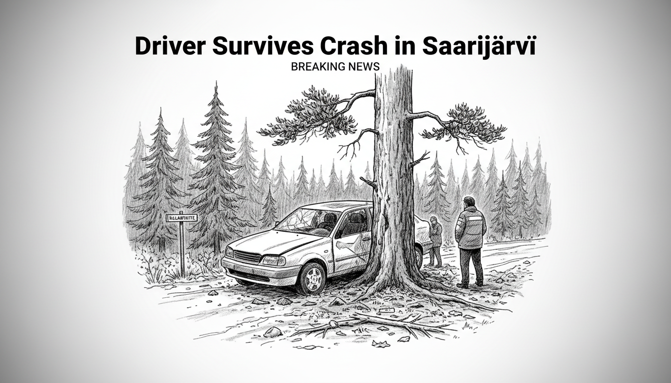 Driver Survives Crash After Car Leaves Road in Saarijärvi