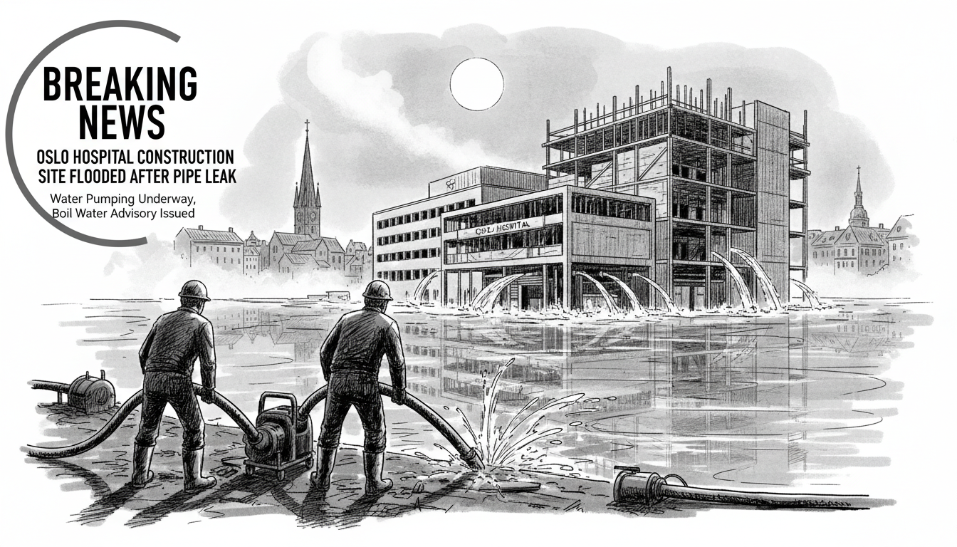 Oslo Hospital Construction Site Flooded After Pipe Leak