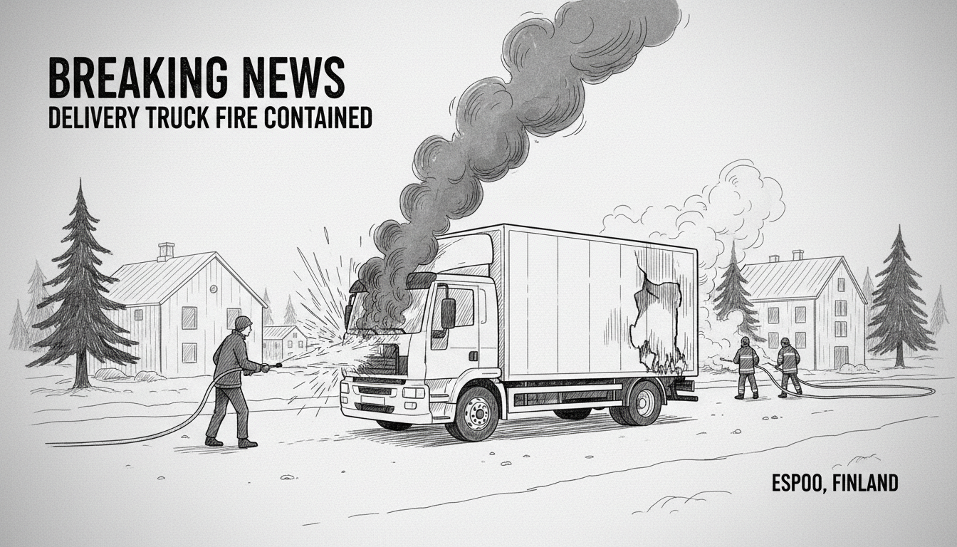 Delivery Truck Fire Contained During Early Morning Route in Espoo