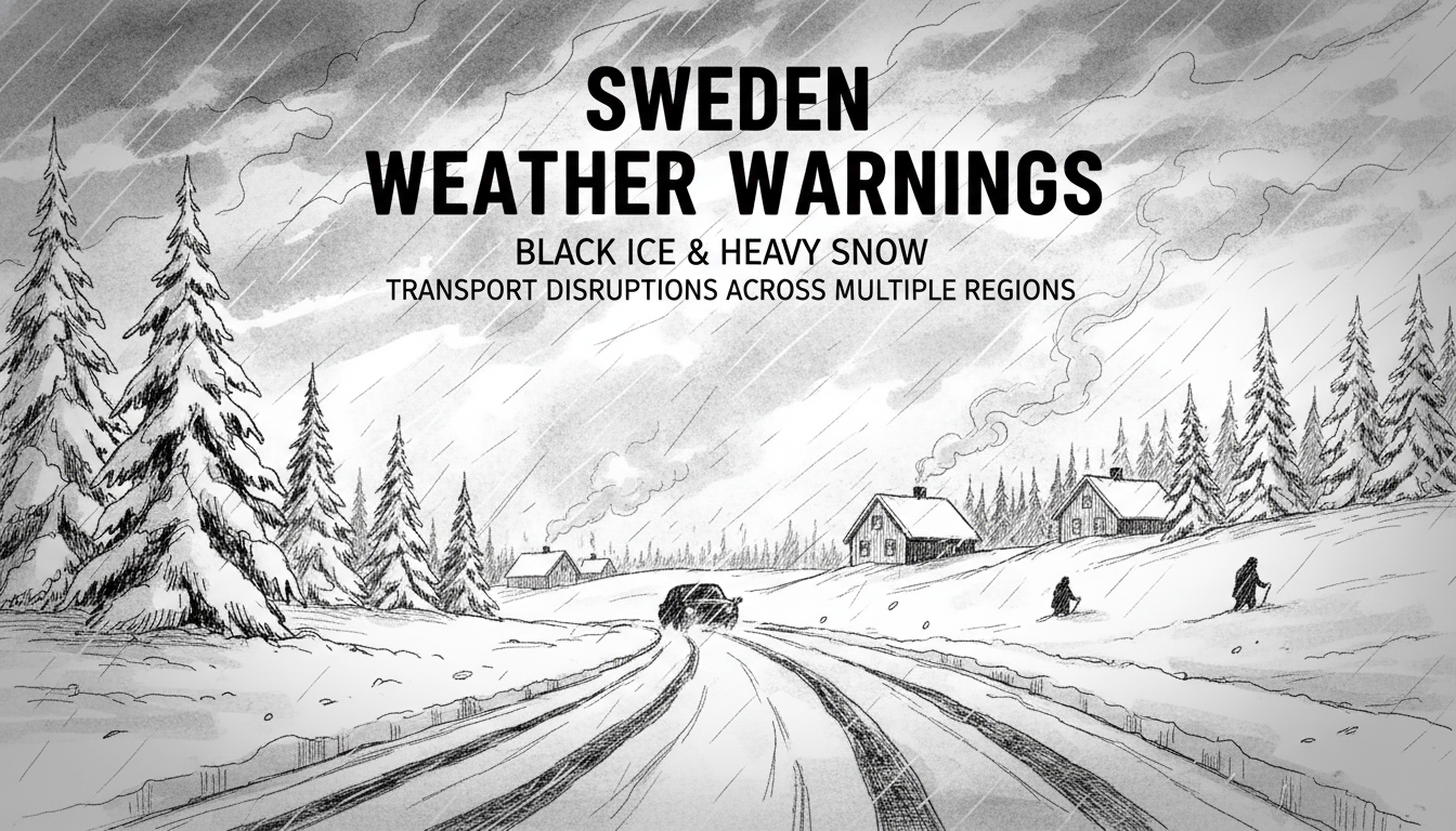 Sweden Issues Weather Warnings for Black Ice and Heavy Snow