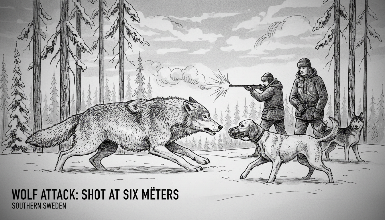 Wolf Attacks Hunting Dog, Shot at Six Meters Distance