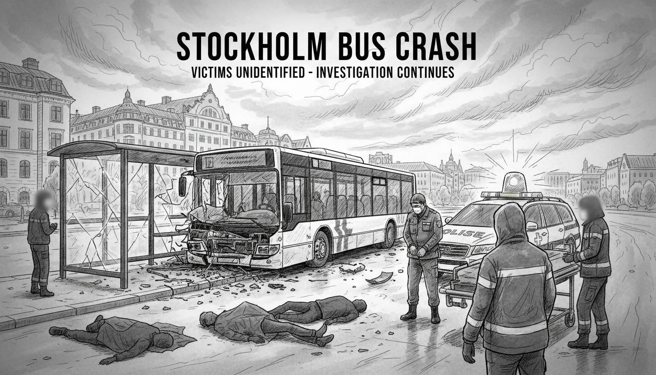 Stockholm Bus Crash Victims Not Yet Identified as Investigation Continues