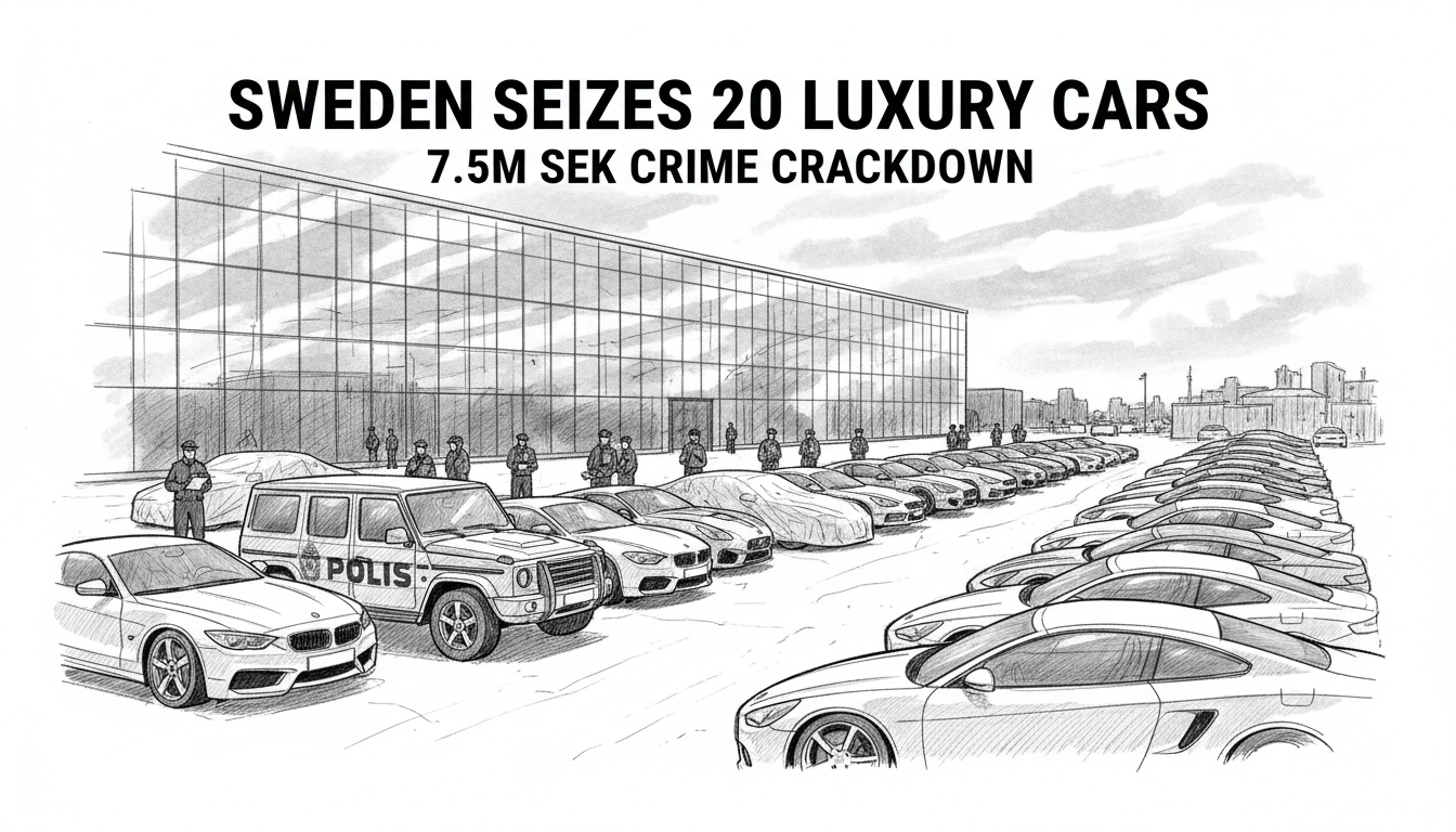 Sweden Seizes 20 Luxury Cars: 7.5M SEK Crime Crackdown