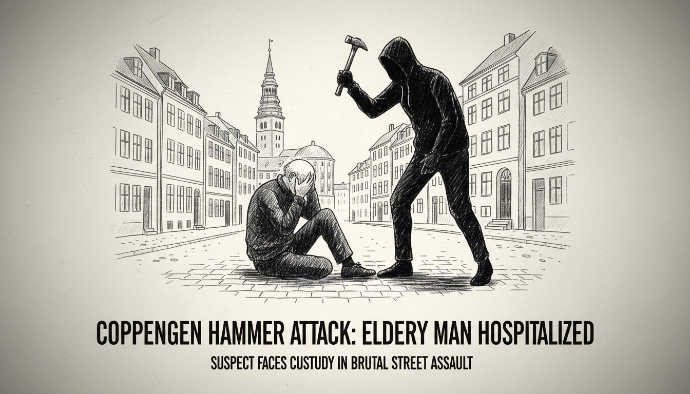 Elderly man attacked with hammer in Copenhagen street