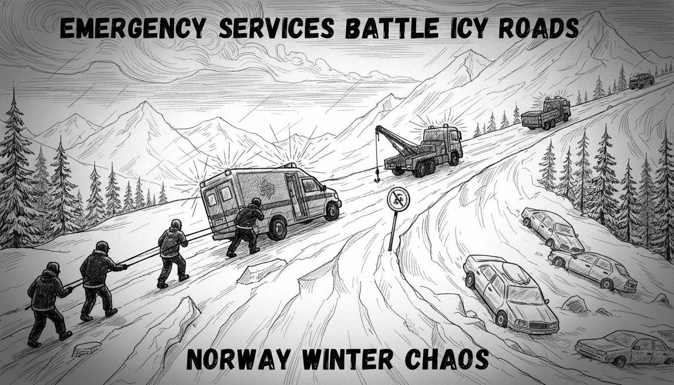 Emergency Services Struggle on Icy Norwegian Roads as Winter Conditions Worsen