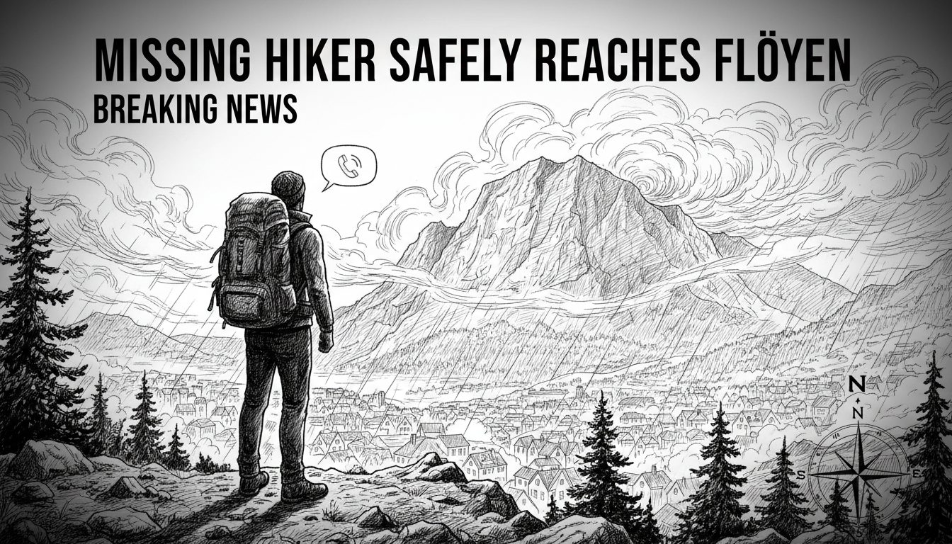 Missing Hiker Safely Reaches Fløyen After Rescue Operation