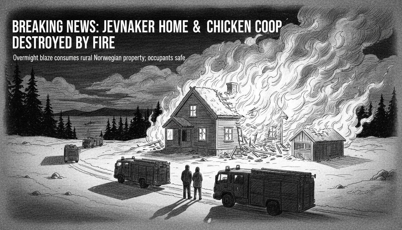 House Fire Destroys Jevnaker Home and Chicken Coop