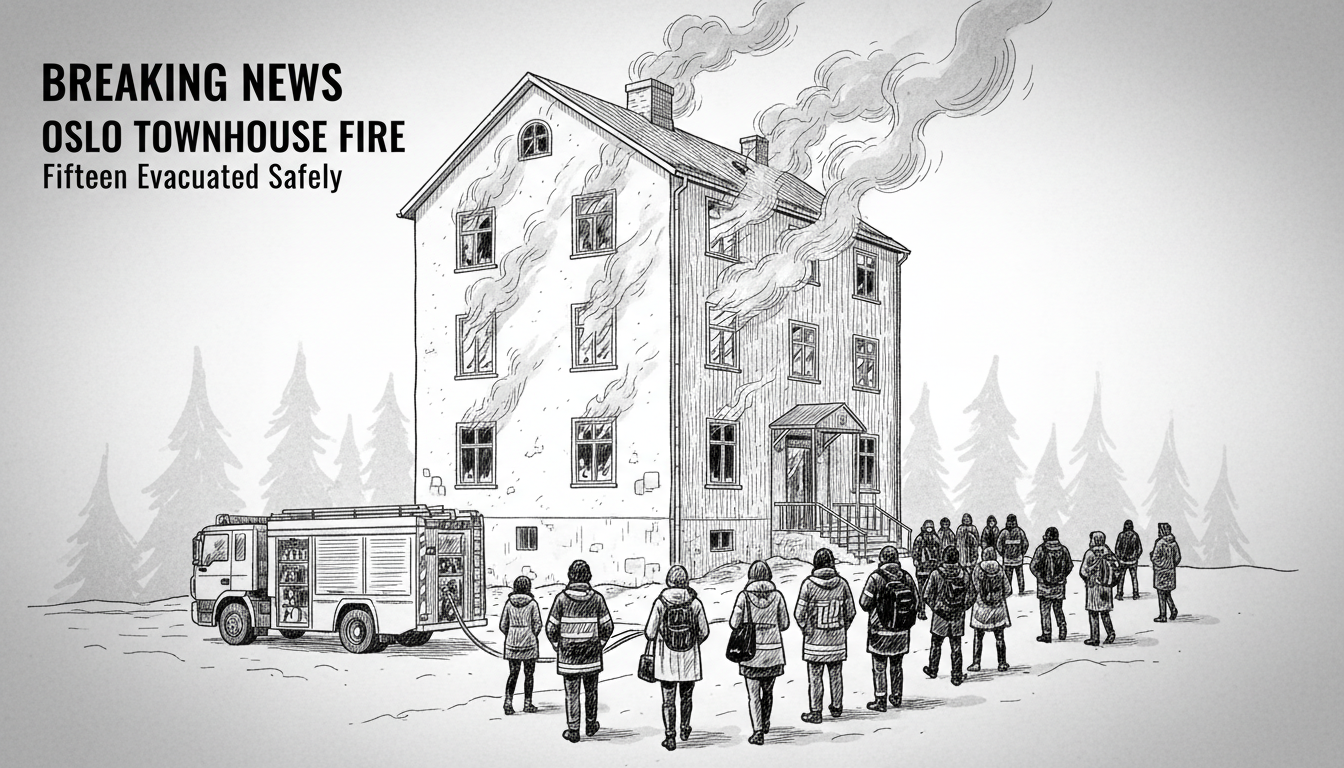 Fifteen Evacuated After Oslo Townhouse Fire
