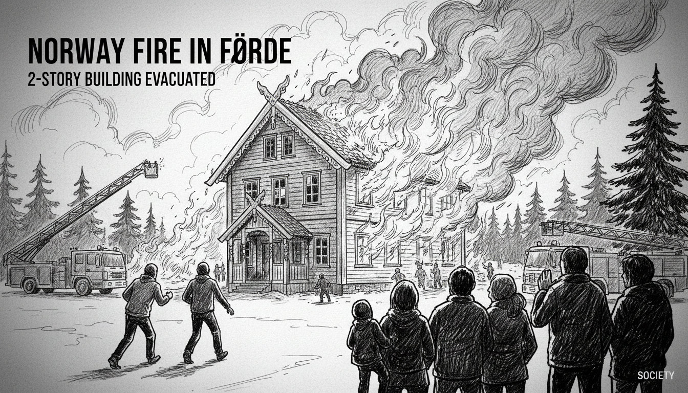 Norway Fire in Førde: 2-Story Building Evacuated