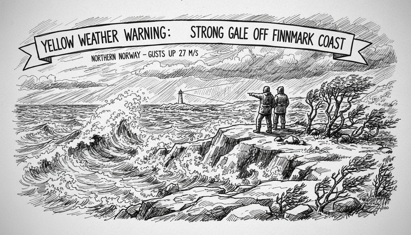 Yellow Weather Warning: Strong Gale Off Finnmark Coast