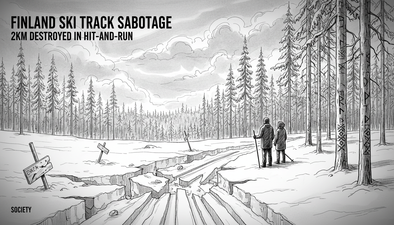 Finland Ski Track Sabotage: 2KM Destroyed in Hit-and-Run