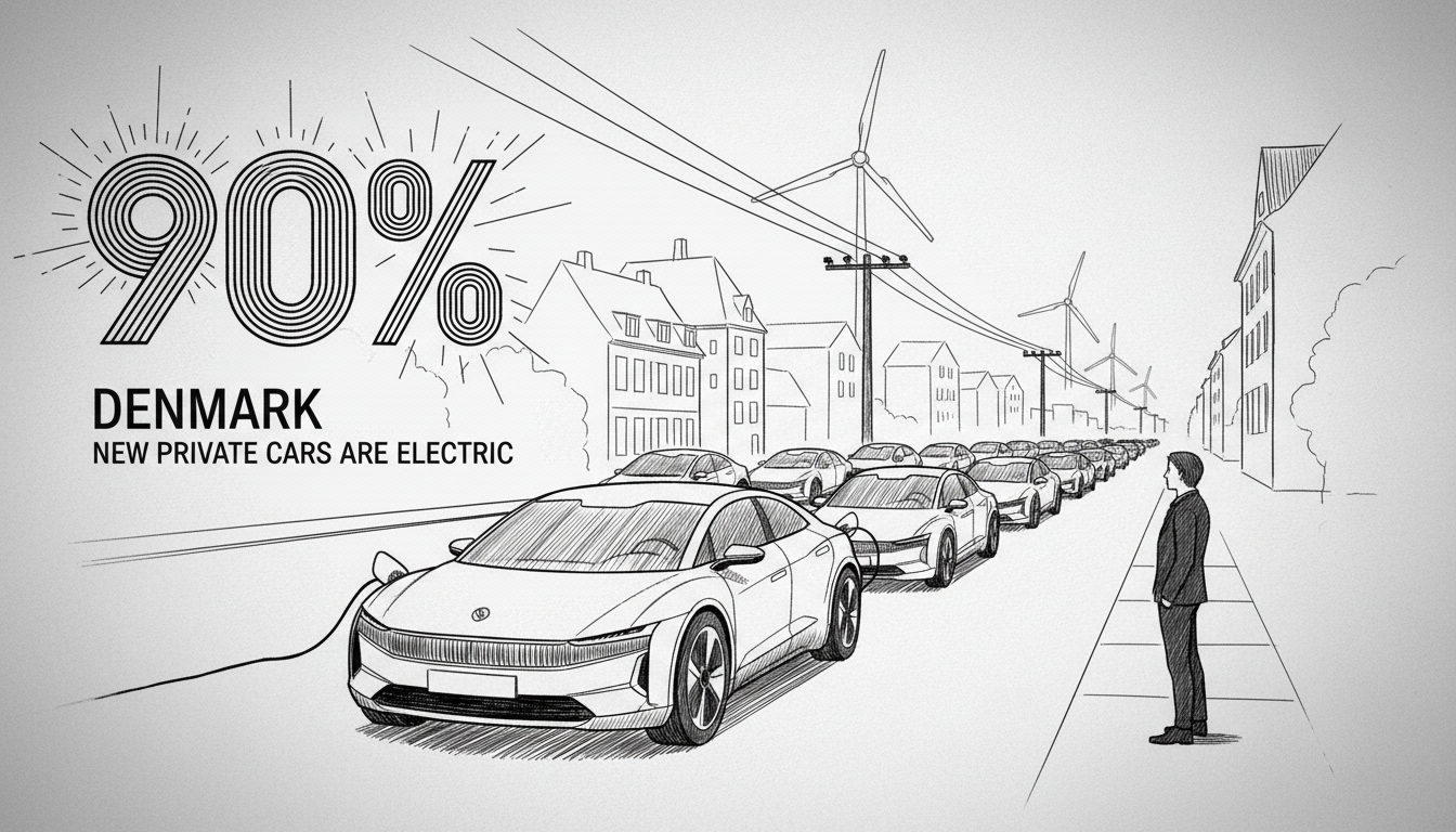 Nine in Ten New Private Cars in Denmark Are Now Electric