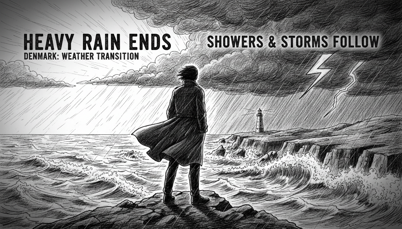 Heavy Rain Ends But Showers and Storms Follow Across Denmark