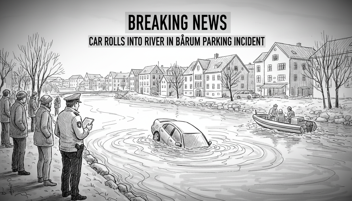 Car Rolls Into River in Bærum Parking Incident