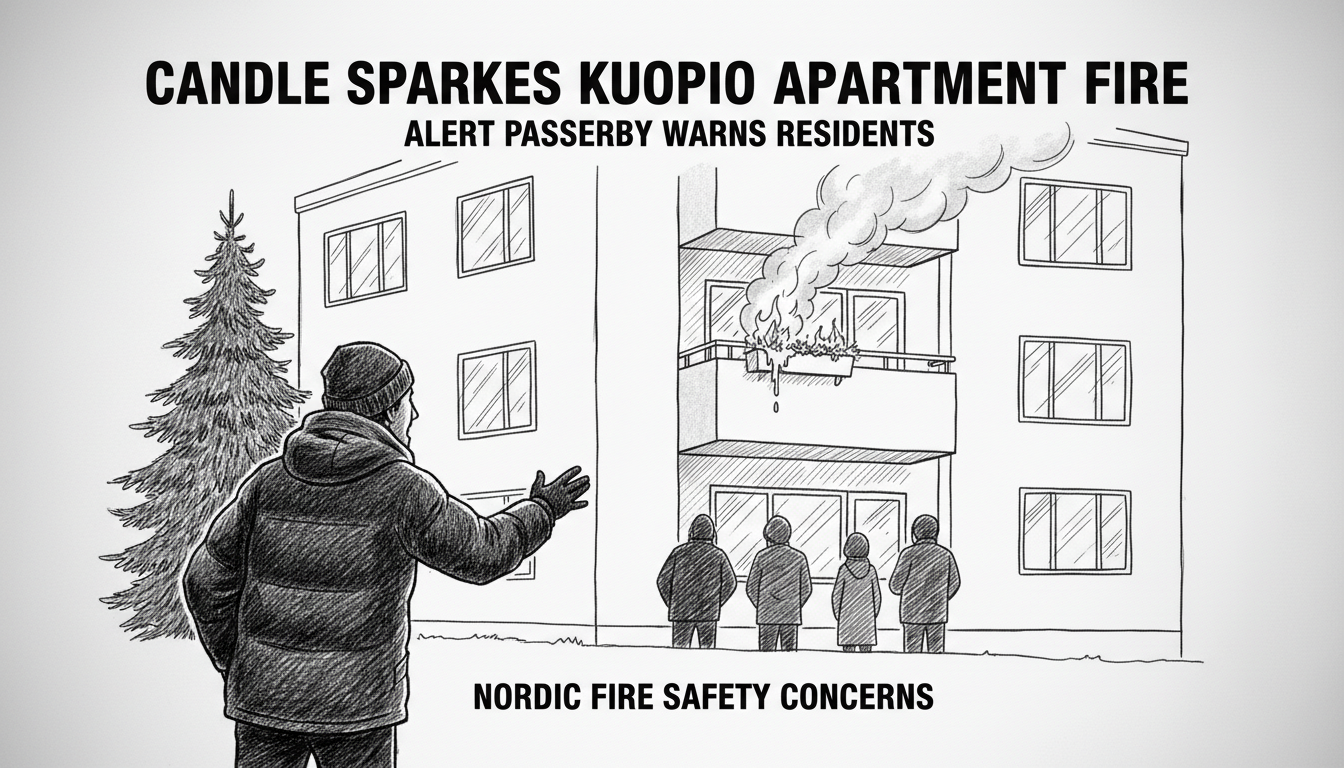 Candle Ignites Apartment Fire in Kuopio