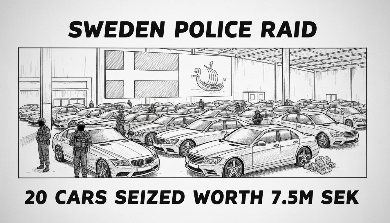 Sweden Police Raid Seizes 20 Cars Worth 7.5M SEK