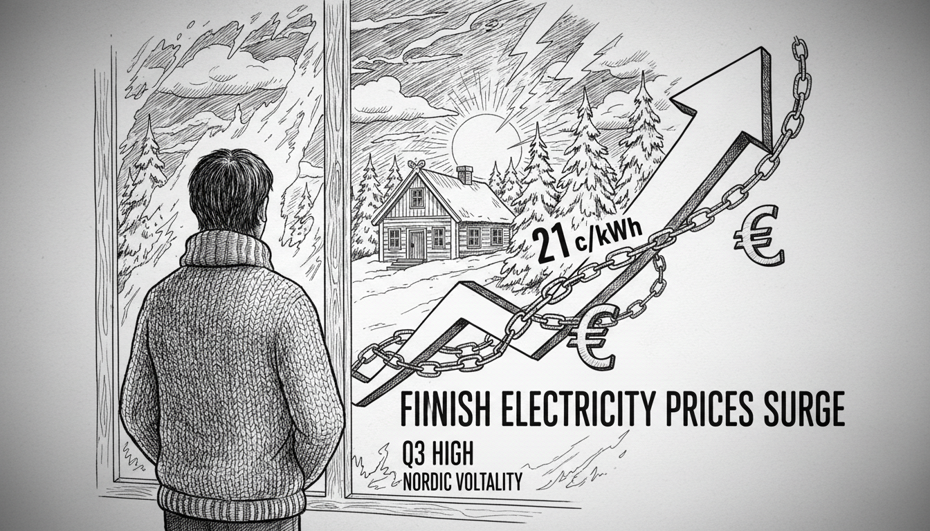 Finnish Electricity Prices Surge to Rare Highs in Third Quarter