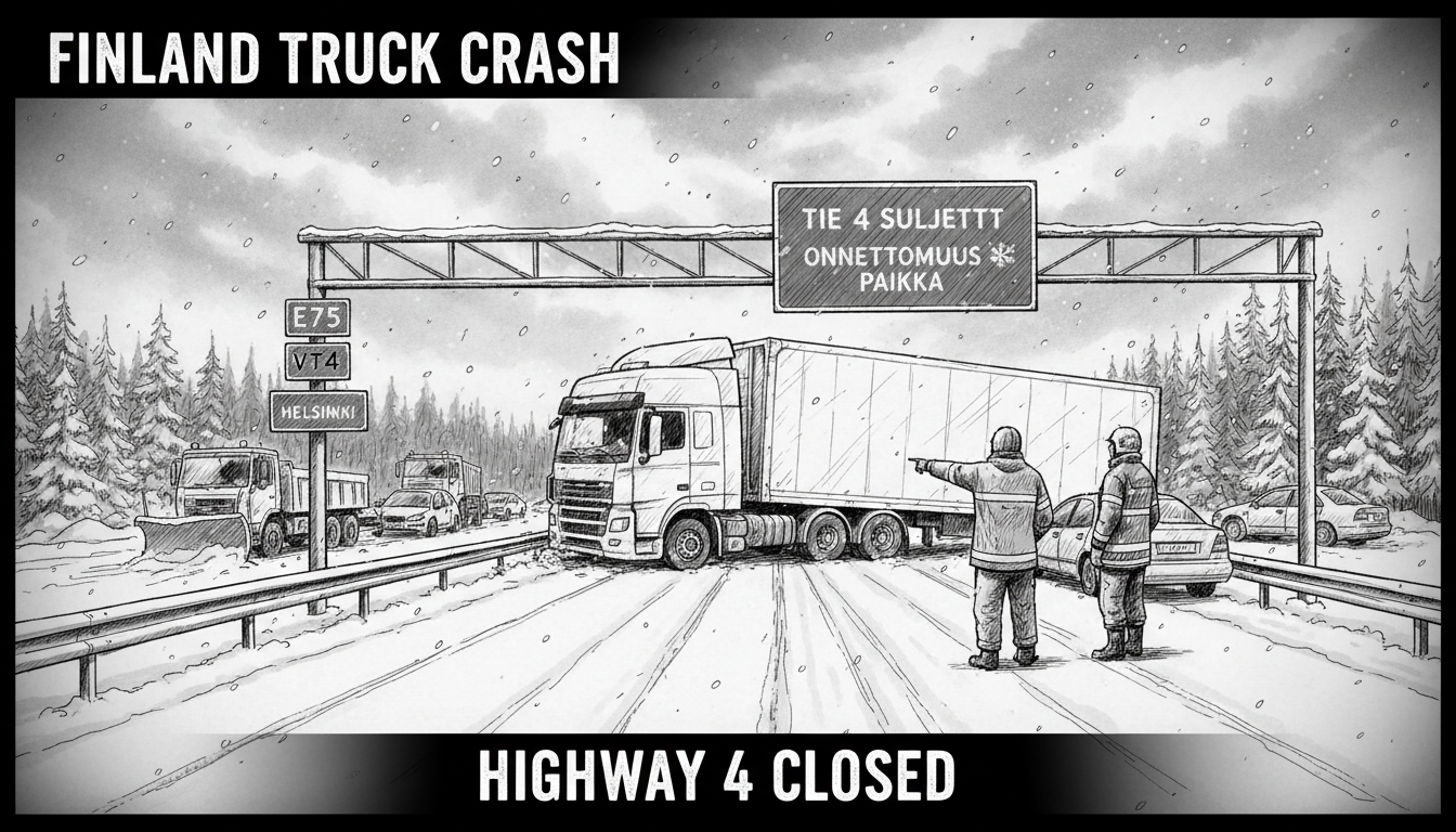 Finland Truck Crash: Highway 4 Closed