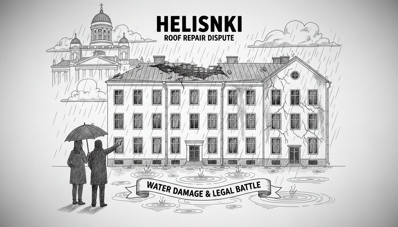 Neighbor Dispute Over School Roof Repair Causes Water Damage in Helsinki