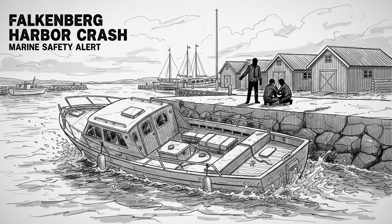 Motorboat Crashes Into Concrete Pier in Swedish Harbor