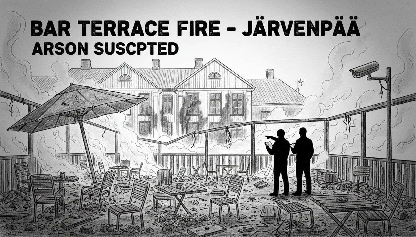 Bar Terrace Fire in Järvenpää Suspected as Arson