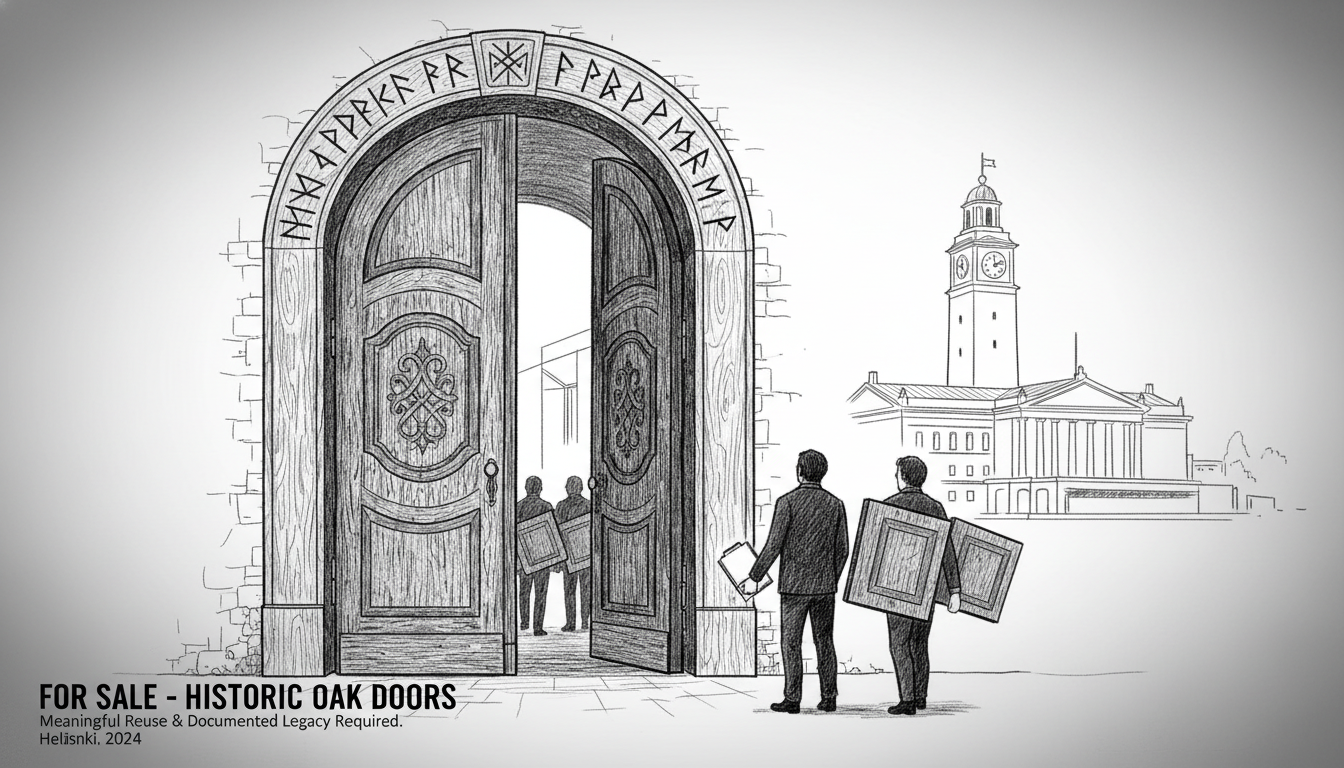 Historic Helsinki Station Oak Doors Sold with Unique Conditions
