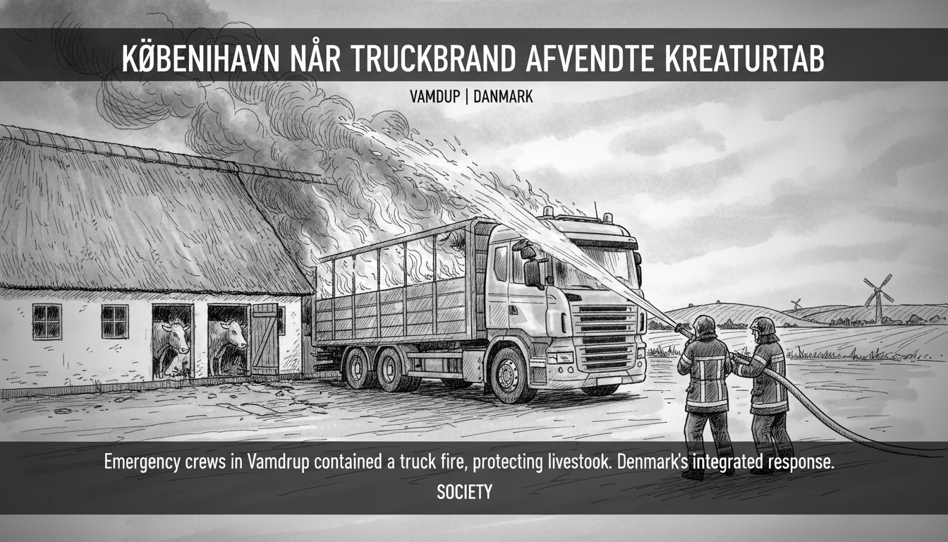 Copenhagen Area Farm Narrowly Avoids Major Livestock Loss in Truck Fire