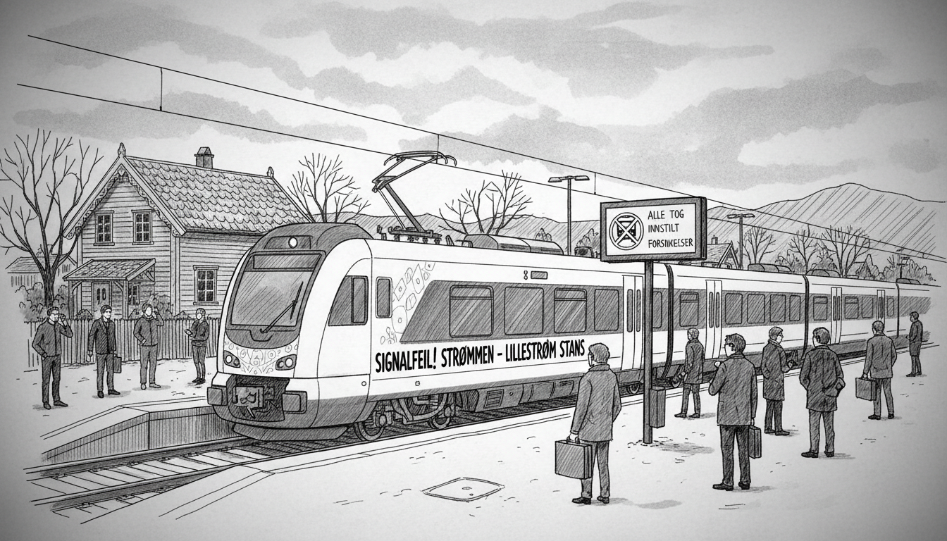 Signal Failure Halts Train Service Between Strømmen and Lillestrøm