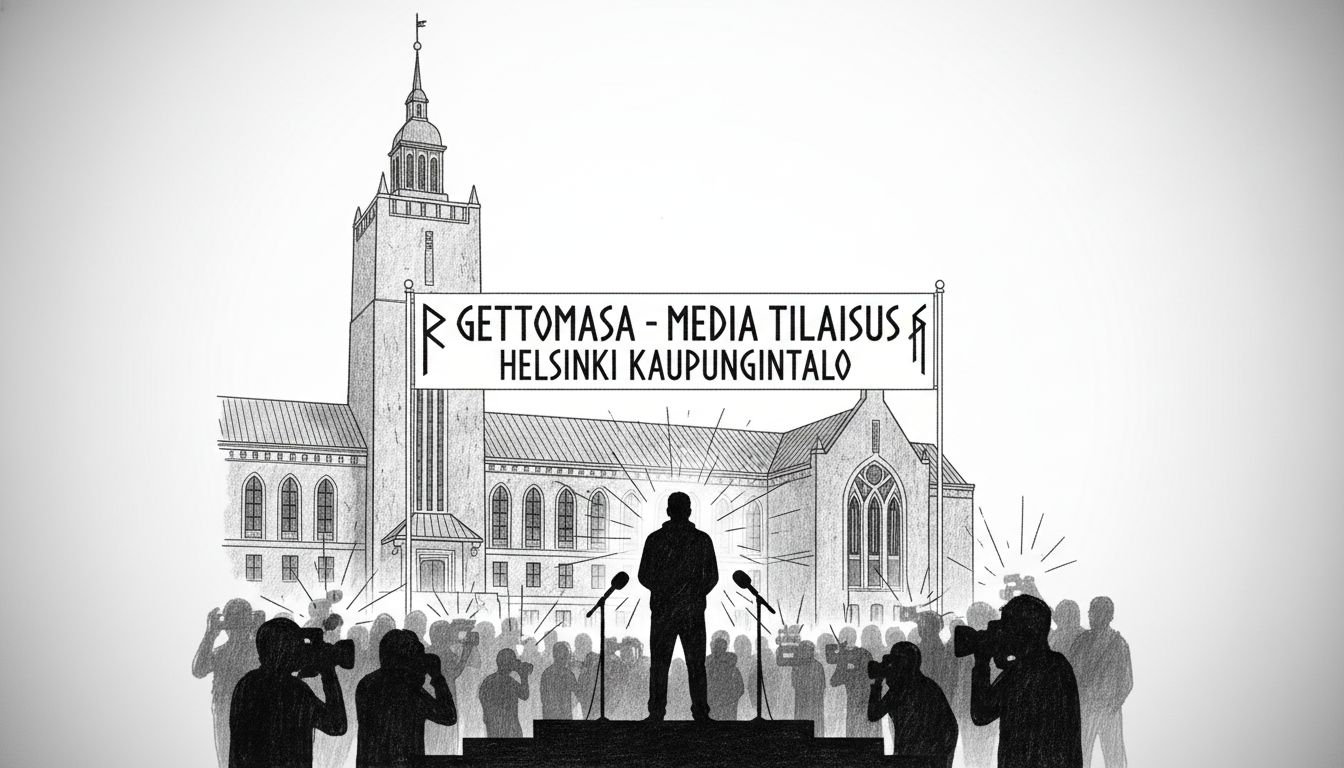 Finland Rapper Gettomasa's City Hall Media Event