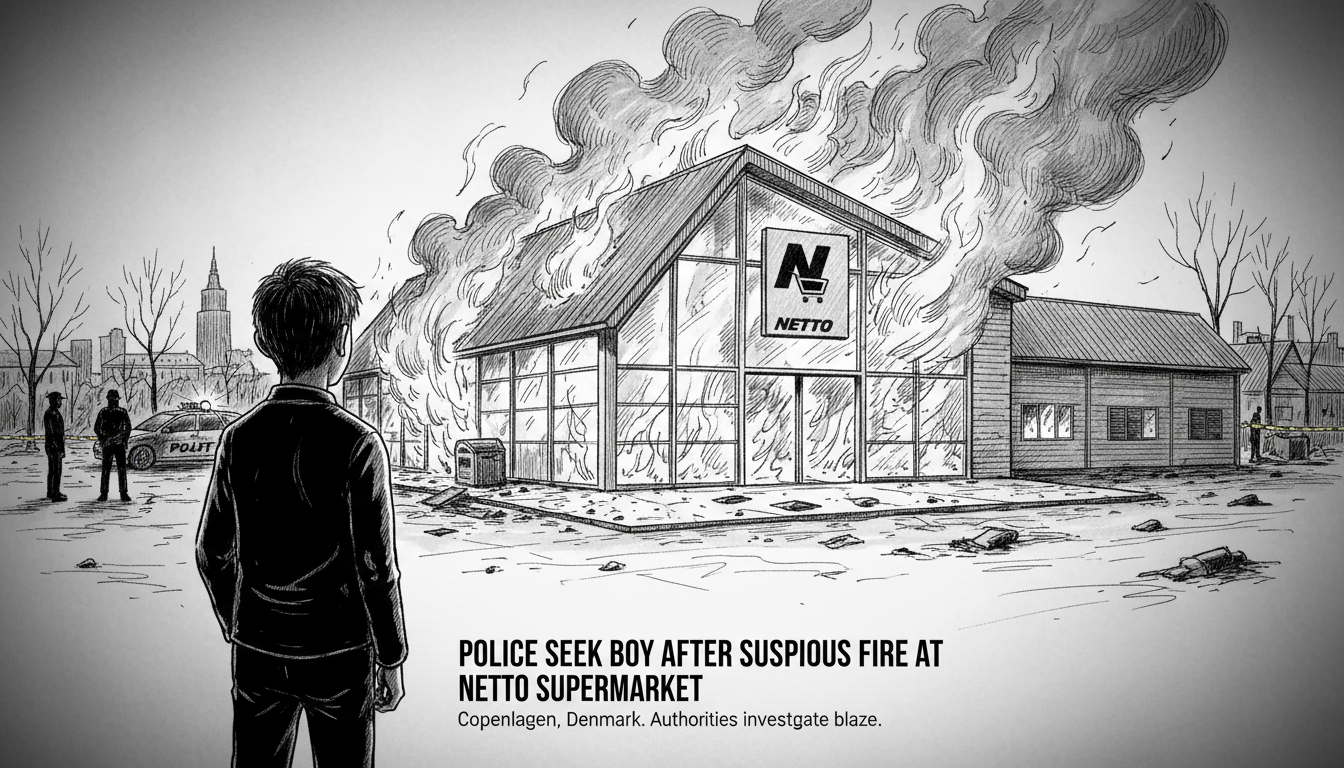 Police seek boy after suspicious fire at Netto supermarket near Copenhagen