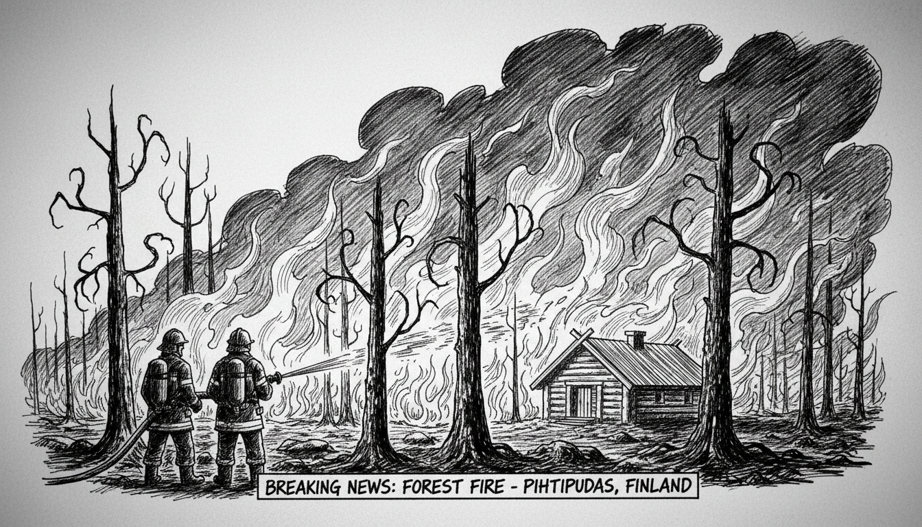 Forest Fire Breaks Out in Central Finland's Pihtipudas Region