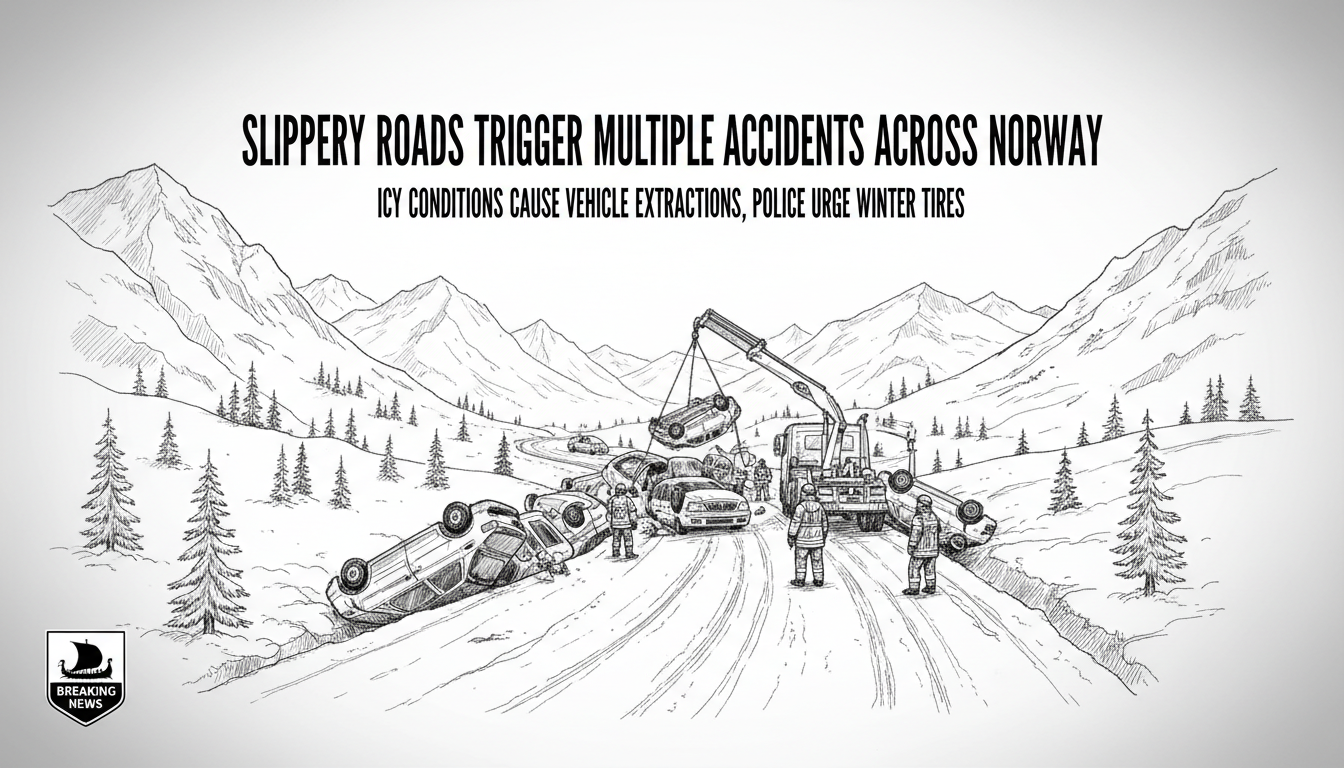 Slippery Roads Trigger Multiple Accidents Across Norway